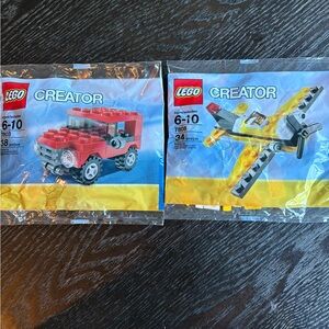 LEGO Creator Red Car and Yellow Plane Sets 7803 and 7808